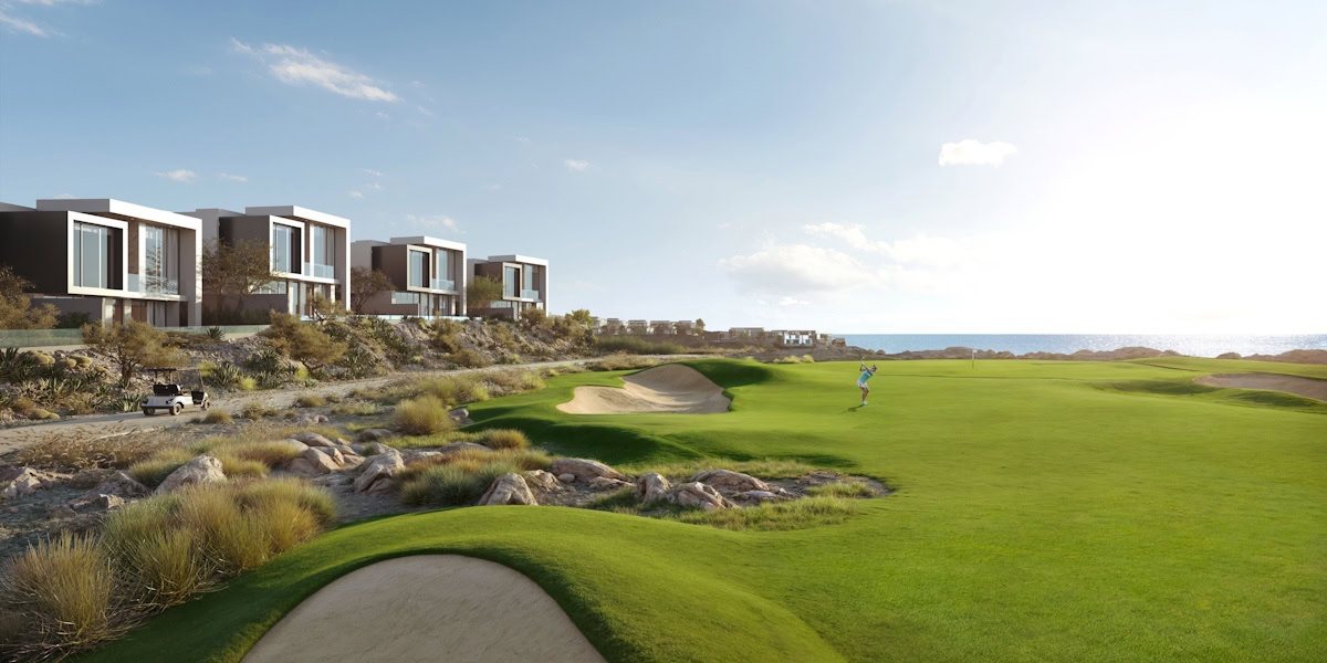 Villas along the golf course fairway