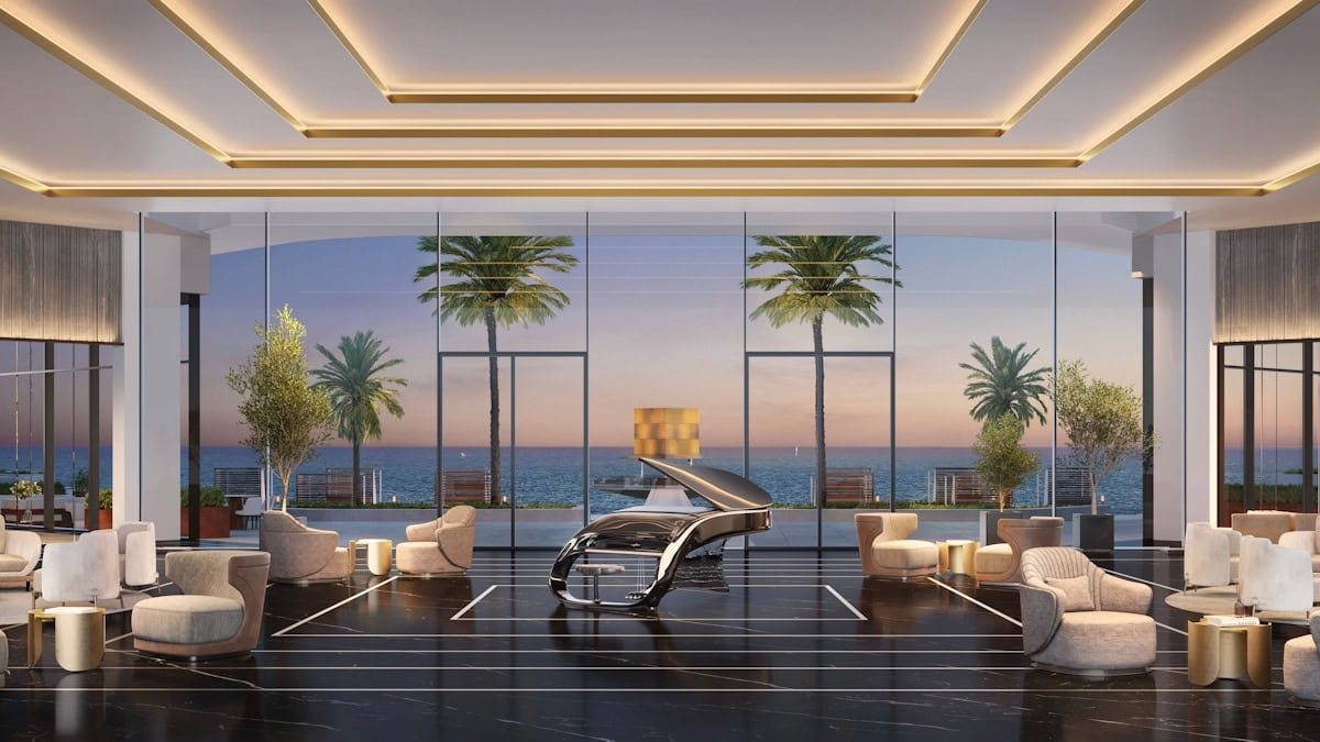 Residence lobby with sea views